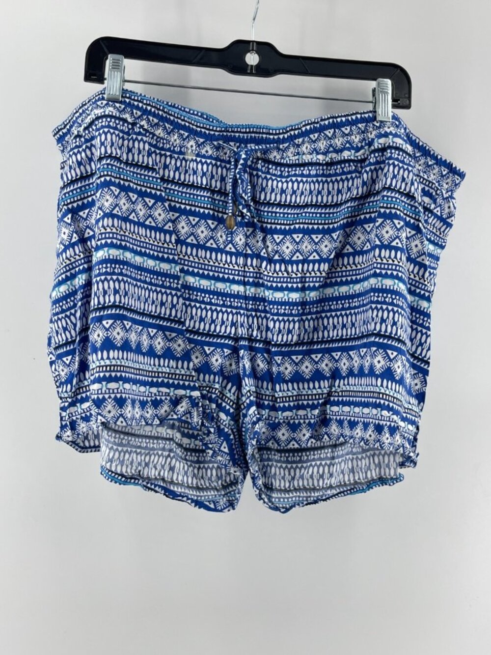 Old Navy Blue White Pattern Pull On Paper Bag Drawstring Waist Shorts Size XXL - Picture 2 of 13